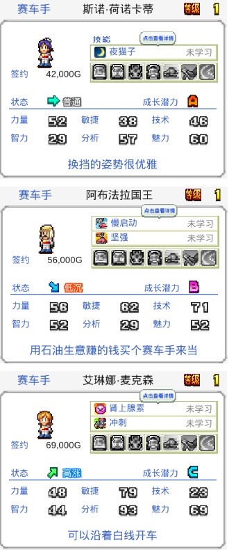 冲刺赛车物语2车手属性排行3