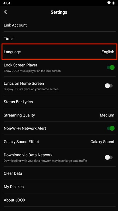 joox音乐怎么设置成中文版?3